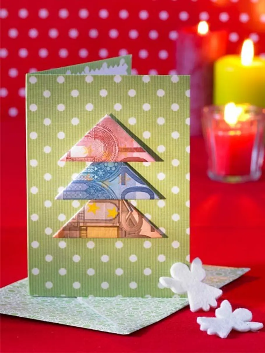 Karte mit Geldtannenbaum geldgeschenke basteln_450x600
