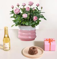 Rosenliebe mit Geburtstagsküchlein und Sekt