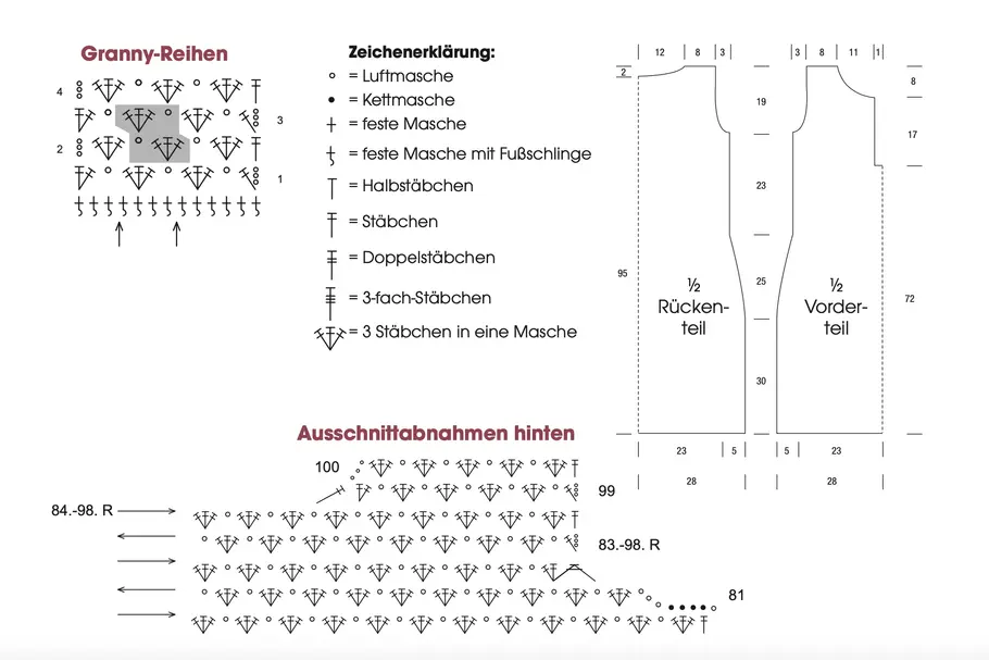 Häkelschrift Kleid