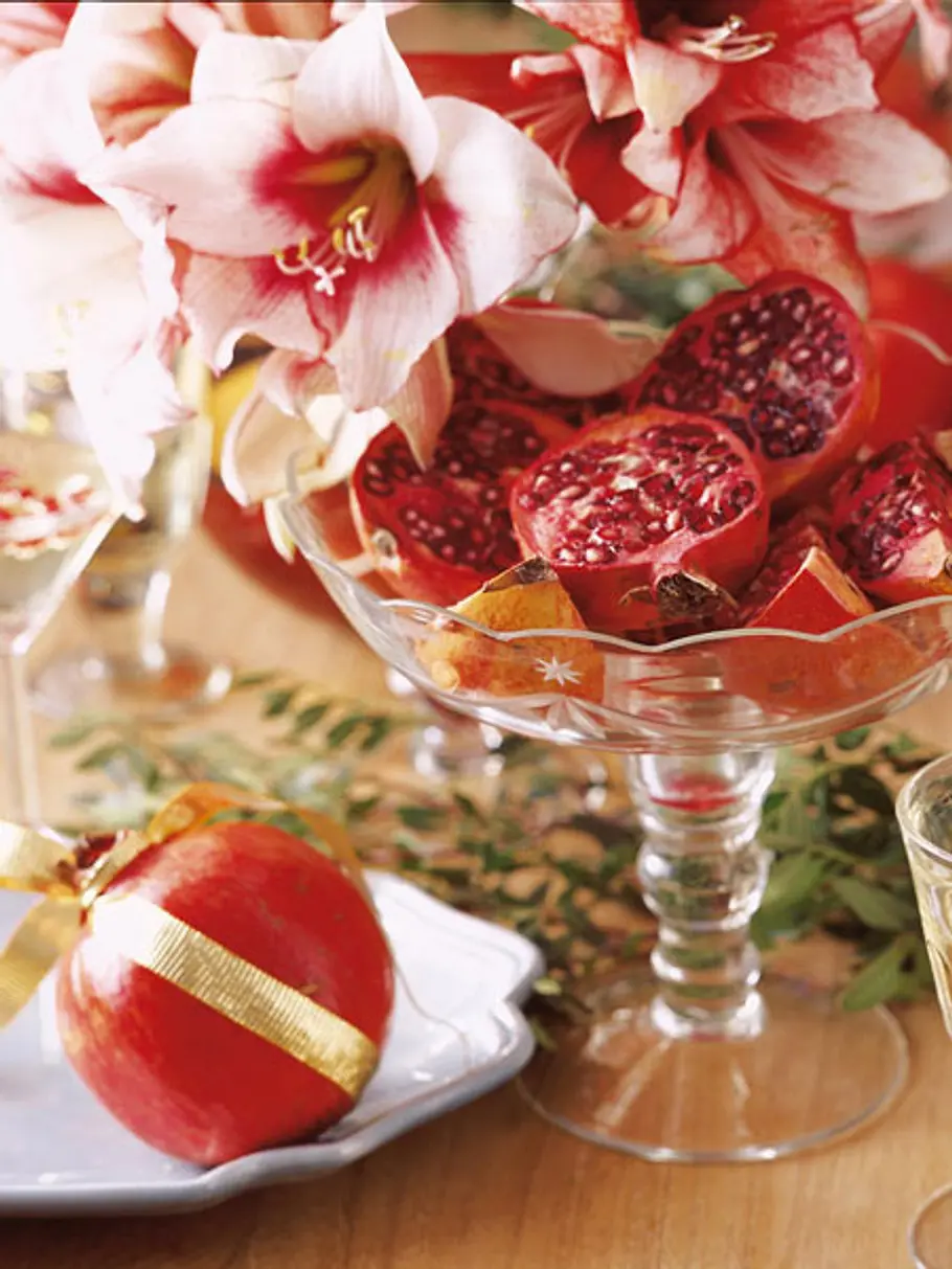 granatapfel tischdeko