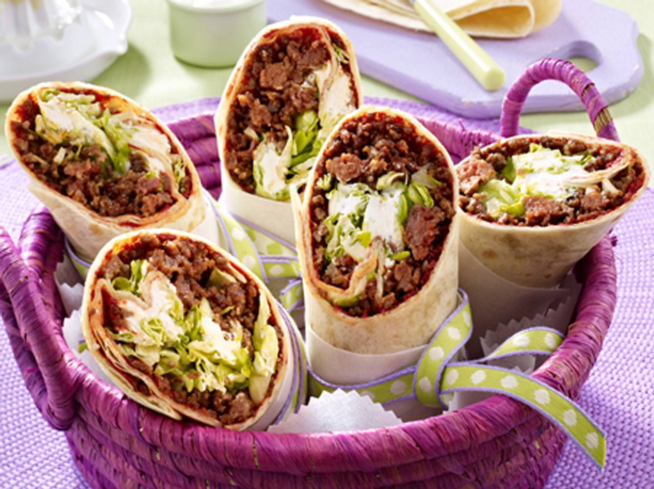 Gerollte Wraps, die es in sich haben.