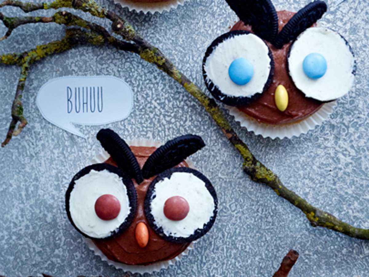 Zum Fressen gern: Die Muffin-Eulen sind ewig leckere Halloween-Muffins