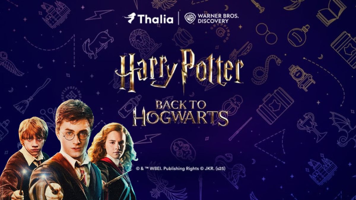 Harry Potter Back To Hogwarts Poster mit Harry, Hermine und Ron