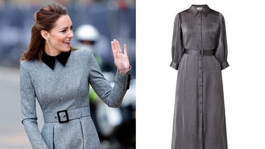 Herzogin Kate im grauen Kleid - Foto: Getty Images/ Max Mumby/PR