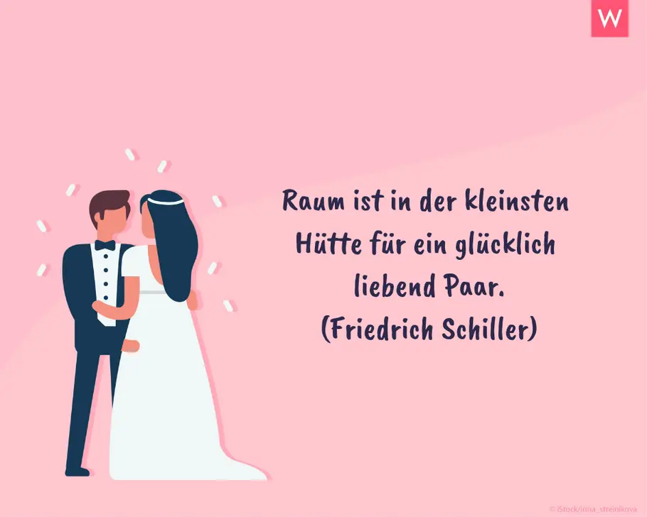 Die schönsten Hochzeitssprüche: Kleine Hütte Hochzeitsspruch von Friedrich Schiller