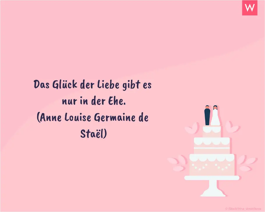 Die schönsten Hochzeitssprüche: Die Ehe Kurzer Hochzeitsspruch