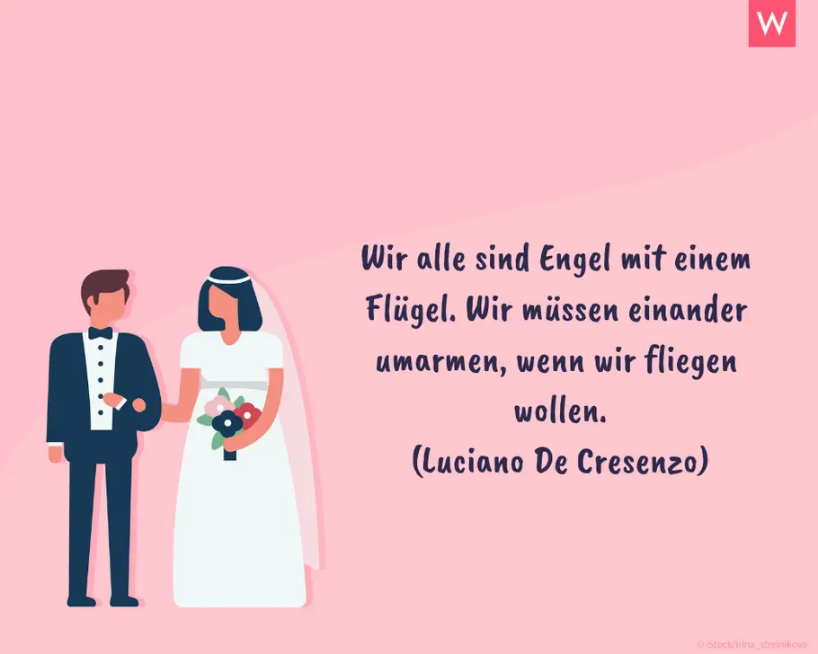 Die schönsten Hochzeitssprüche: Fliegen lernen Engelhafter Hochzeitsspruch