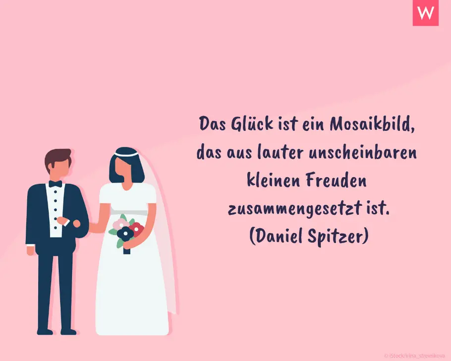 Die schönsten Hochzeitssprüche: Mosaikbild Freudevoller Hochzeitsspruch