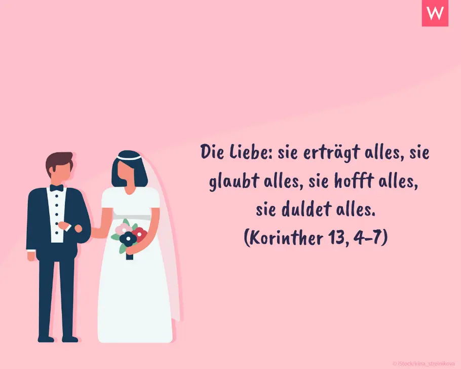Die schönsten Hochzeitssprüche: Die Liebe Hochzeitsspruch aus der Bibel