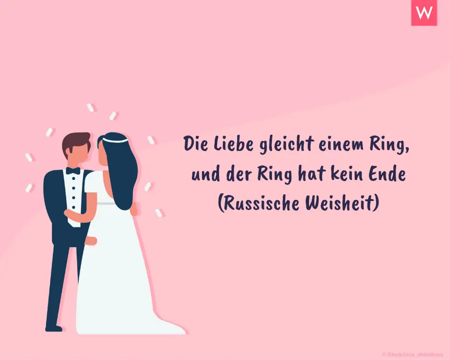 Die schönsten Hochzeitssprüche: Ein Ring Gefühlsbetonter Hochzeitsspruch