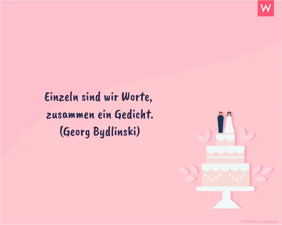 Die schönsten Hochzeitssprüche: Zusammen Hochzeitsspruch von Bydlinski
