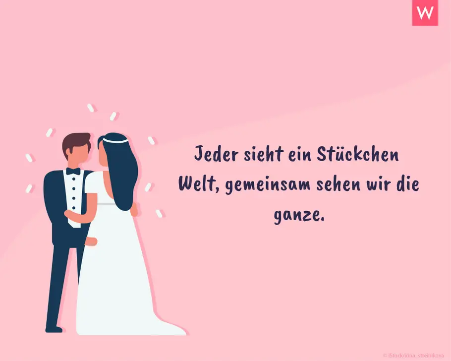 Die schönsten Hochzeitssprüche: Ganze Welt Hochzeitsspruch über die gemeinsame Welt