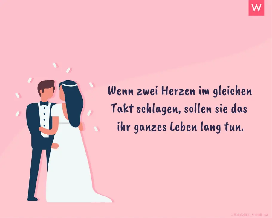 Die schönsten Hochzeitssprüche: Zwei Herzen Hochzeitsspruch über zwei Herzen