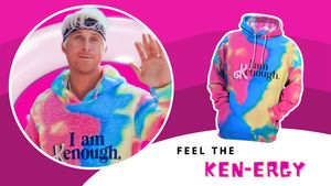 Ryan Gosling trägt den kultigen I am Kenough-Hoodie aus dem Film Barbie - Foto: Wunderweib /PR