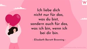 Ich liebe dich nicht nur für das, was du bist, sondern auch für das, was ich bin, wenn ich bei dir bin. (Elizabeth Barrett Browning) - Foto: Collage von Wunderweib und iStock : Ponomariova_Maria