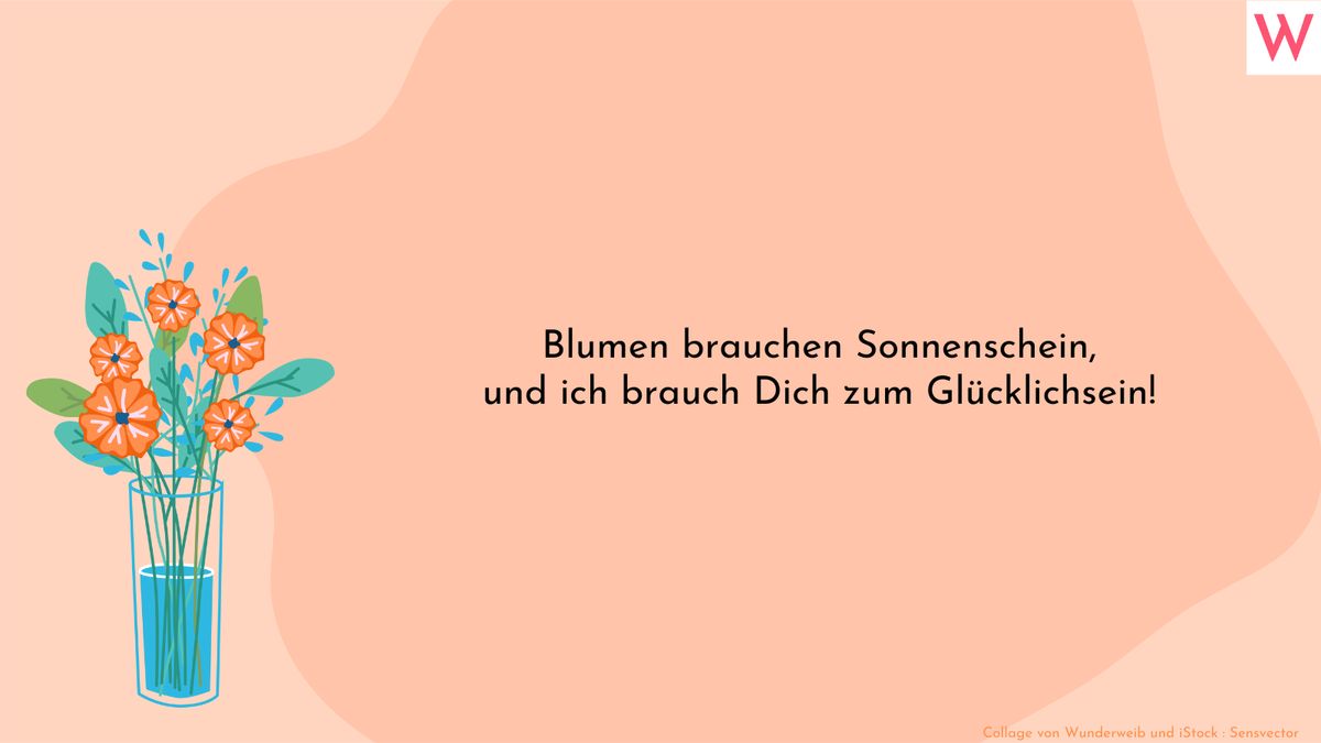 Blumen brauchen Sonnenschein, und ich brauch Dich zum Glücklichsein!