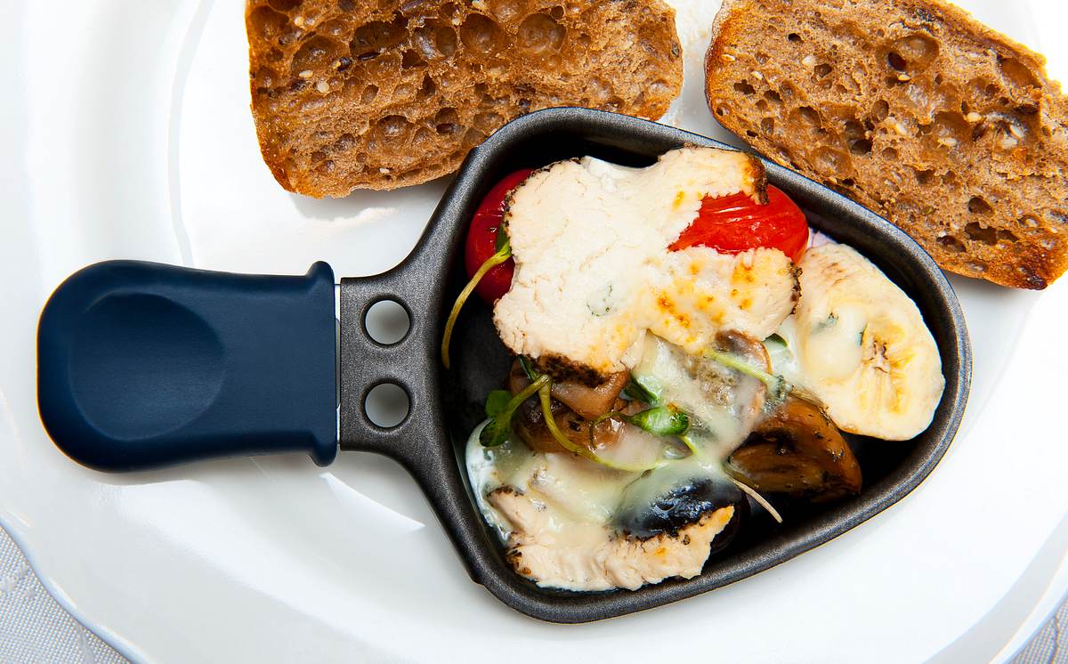 Idee für vegetarisches Raclette Pfännchen für Pilzliebhaber