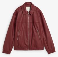 Oversize Lederimitat-Jacke