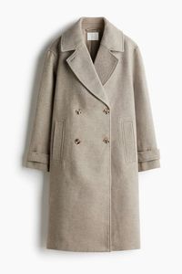 H & M - Zweireihiger Mantel - Braun