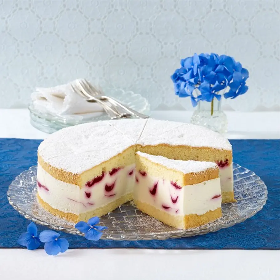 Marmorierte Käse-Sahne-Torte kaese kirsch