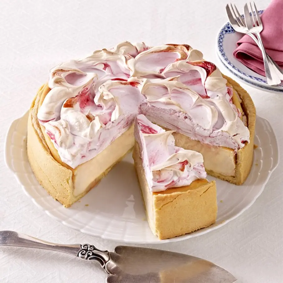 Marmorierter Baiser-Käsekuchen kaese sahne