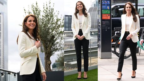 Kate Middleton im Business-Look - Foto: Collage: Getty Images/ WPA Pool
