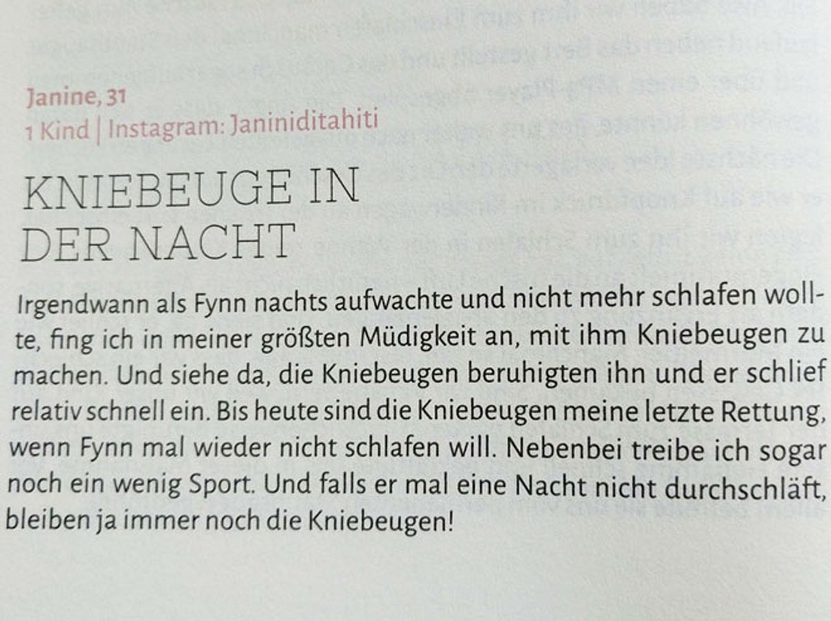 Manche Mütter machen sogar Kniebeugen, um ihr Baby zum Schlafen zu bringen.