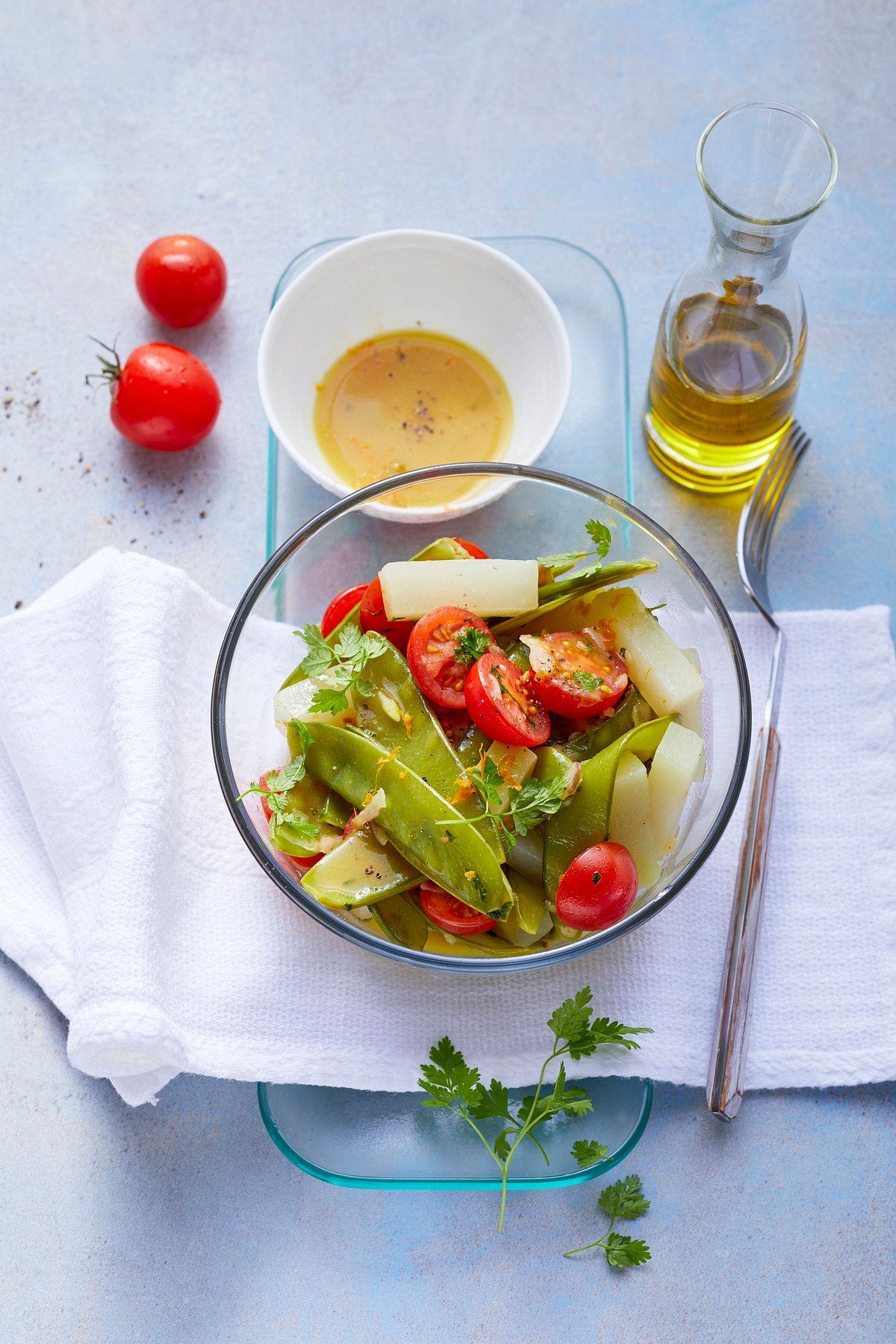 Kohlrabi Zuckerschoten Salat