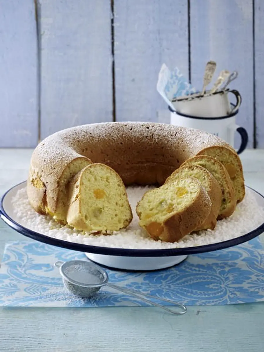 Aprikosen-Stachelbeer-Kranz kuchen obst