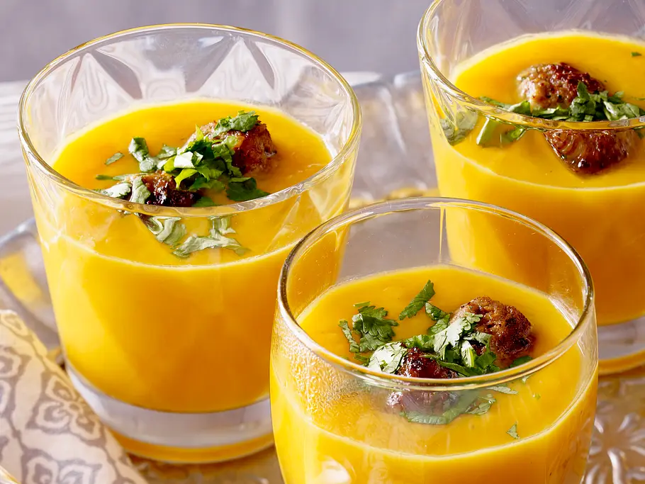 Kürbis Süßkartoffel Suppe aus dem Glas: Rezept für den Herbst-Brunch 