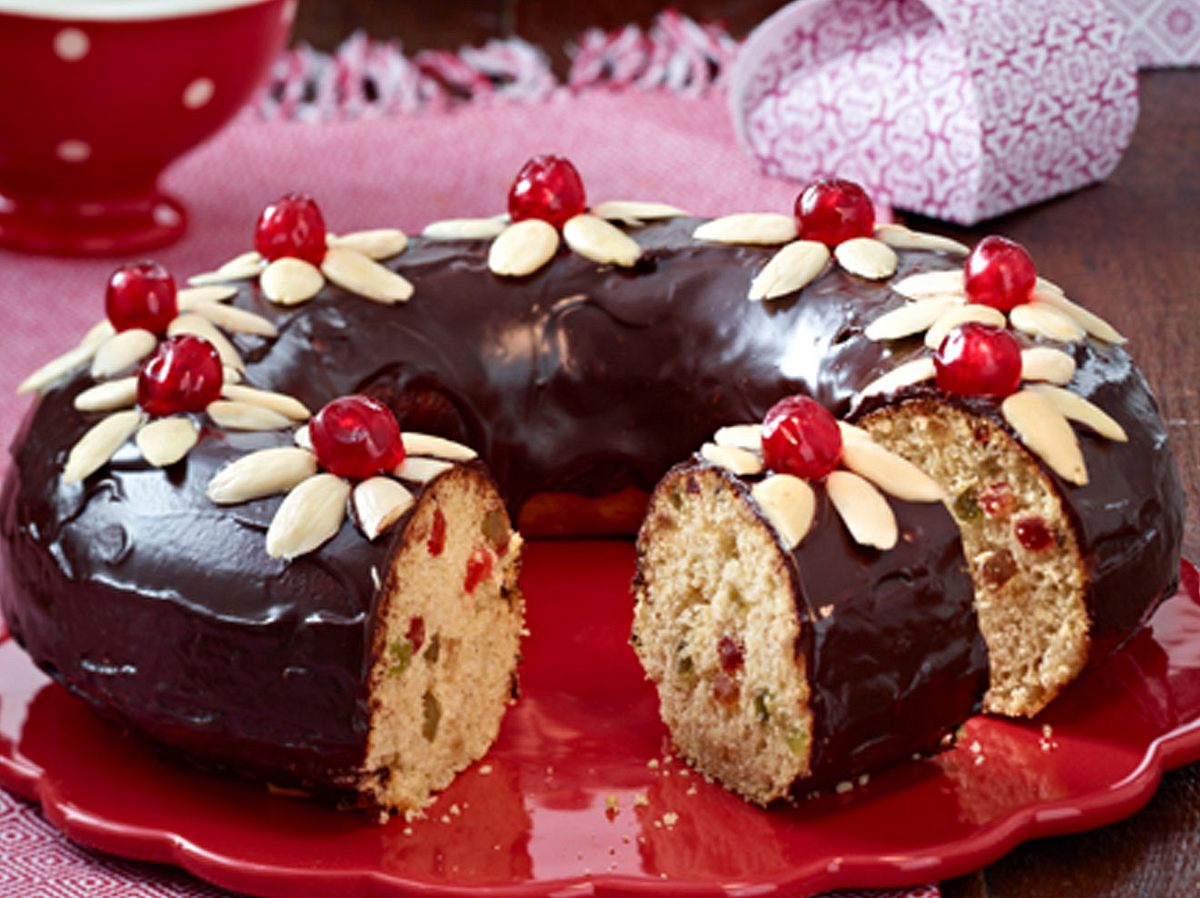 Lebkuchenkranz mit Schokoguss