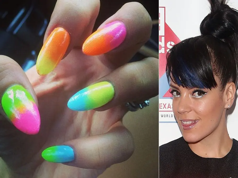 Lily Allen kombiniert Neon mit Ombré lily allen kombiniert neon mit ombre