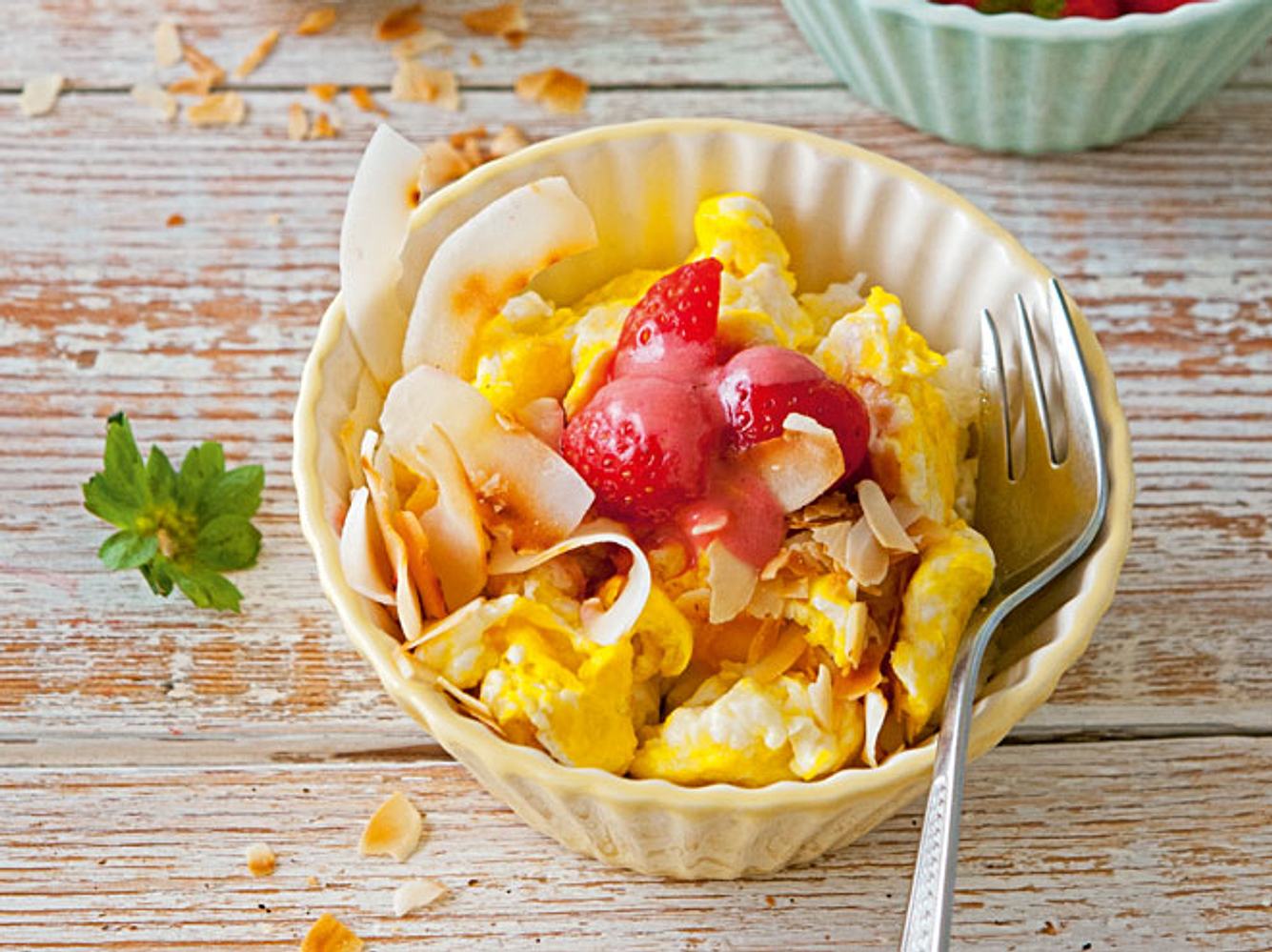 Low Carb Diätplan: Rezept für süßes Rührei Low Carb Diätplan: Rezept für süßes Rührei