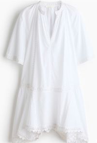 Baumwollkleid mit Spitzenborten