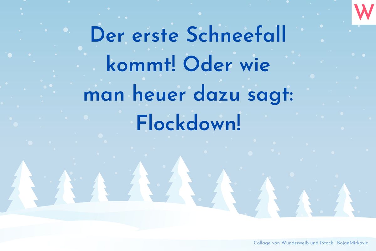 Der erste Schneefall kommt! Oder wie man heuer dazu sagt: Flockdown!