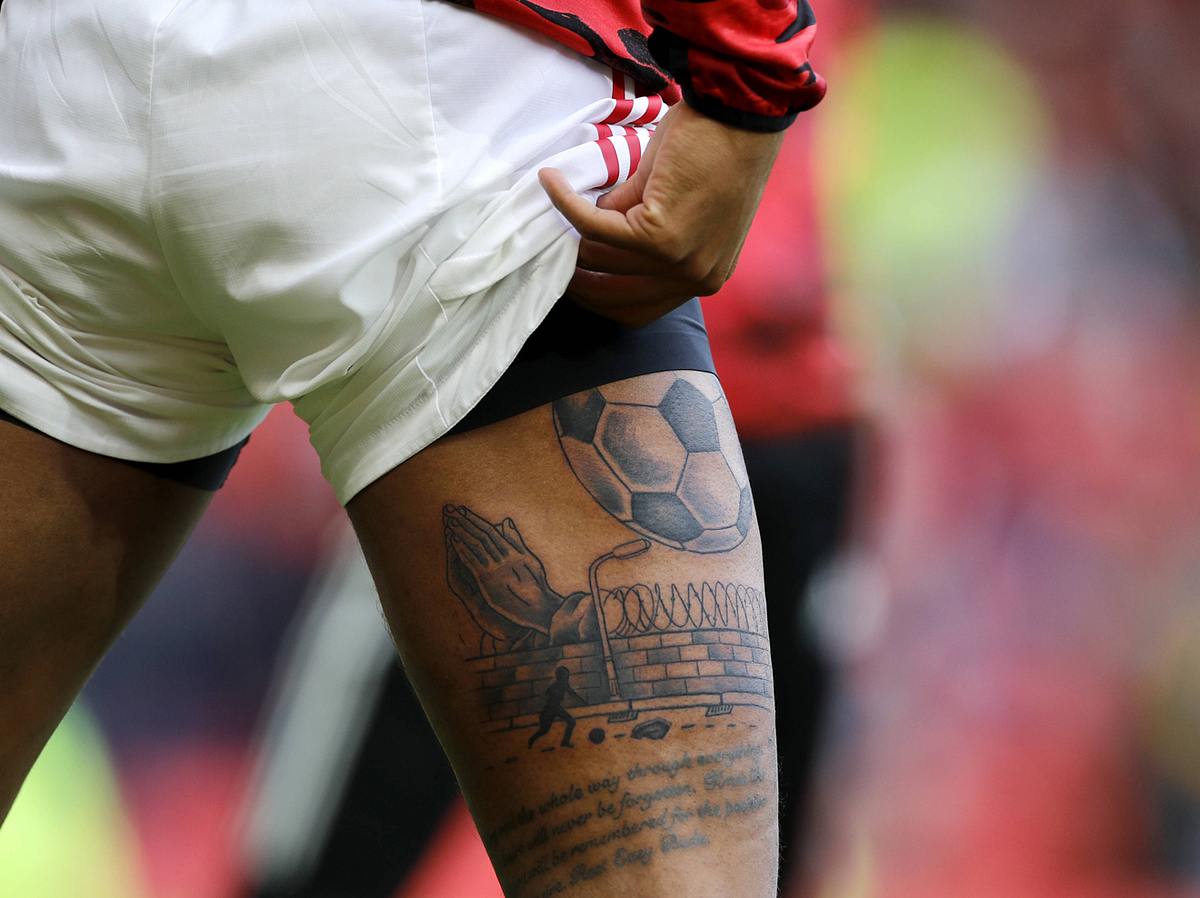 Fußballer-Tattoos: Marcus Rashfords Bein ist ein Bildnis