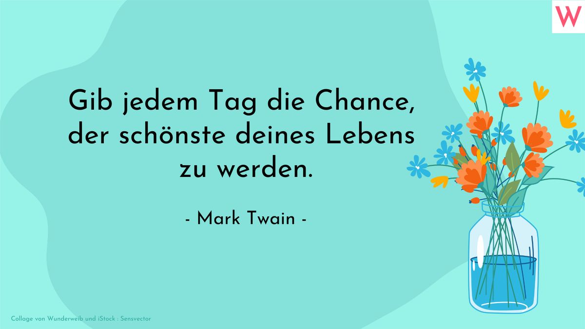 Gib jedem Tag die Chance, der schönste deines Lebens zu werden. (Mark Twain)