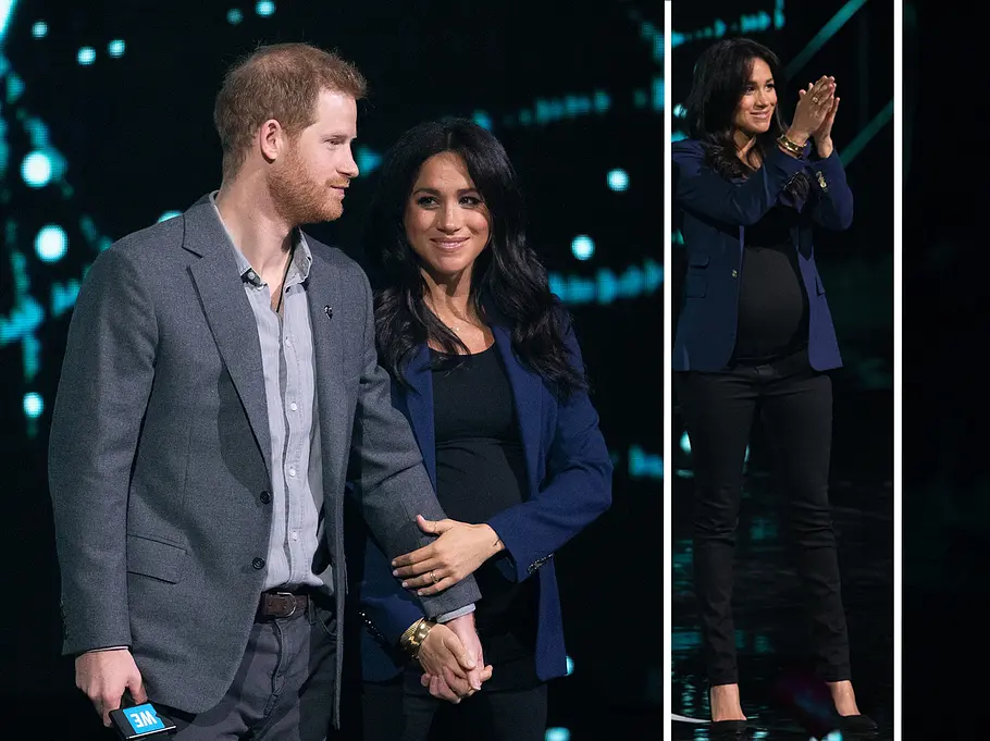 Seriös und unaufgeregt im Wembley Stadion Meghan Markle überzeugt auch in ihrer Schwangerschaft mit tollen Outfits und einem besonderen Style.