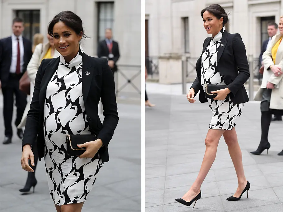 Bold in Black and White Meghan Markle überzeugt auch in ihrer Schwangerschaft mit tollen Outfits und einem besonderen Style.