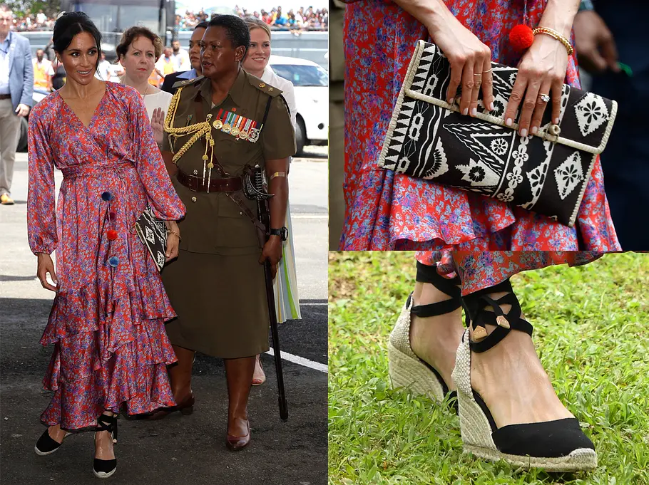Bunte Folklore Meghan Markle überzeugt auch in ihrer Schwangerschaft mit tollen Outfits und einem besonderen Style.