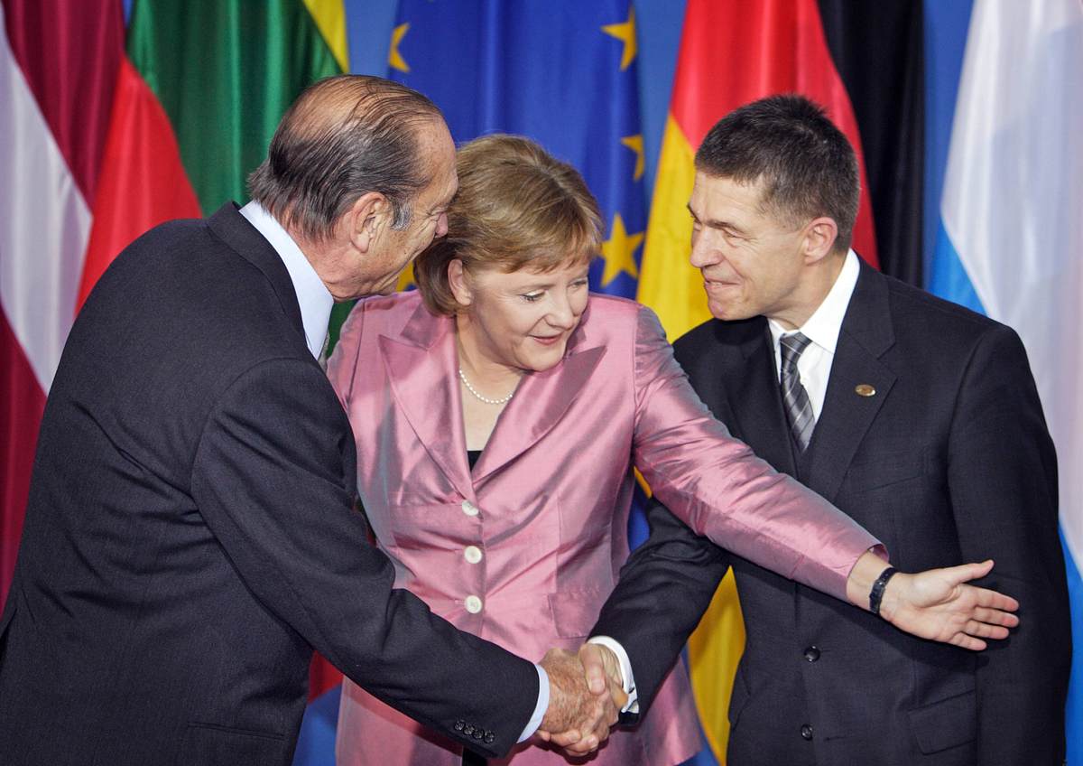 Merkel, Sauer und Jaques Chirac