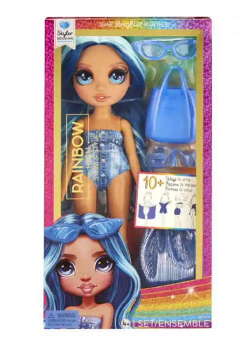 MGA Rainbow High Swim & Style Fashion Puppe - Skyler (Blue)
