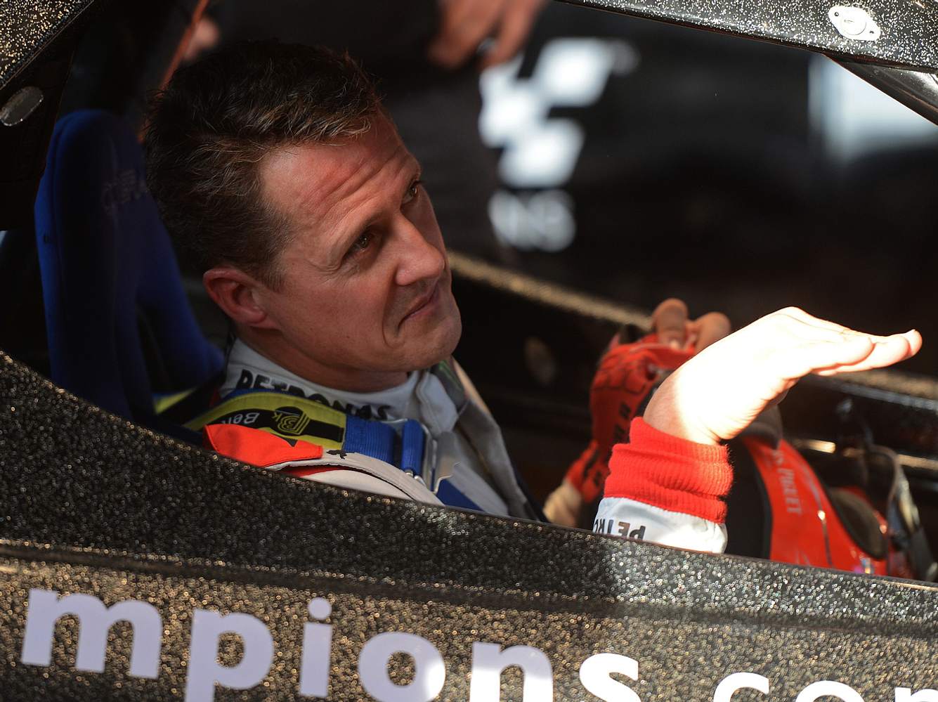 Michael Schumacher trainiert konzentriert
