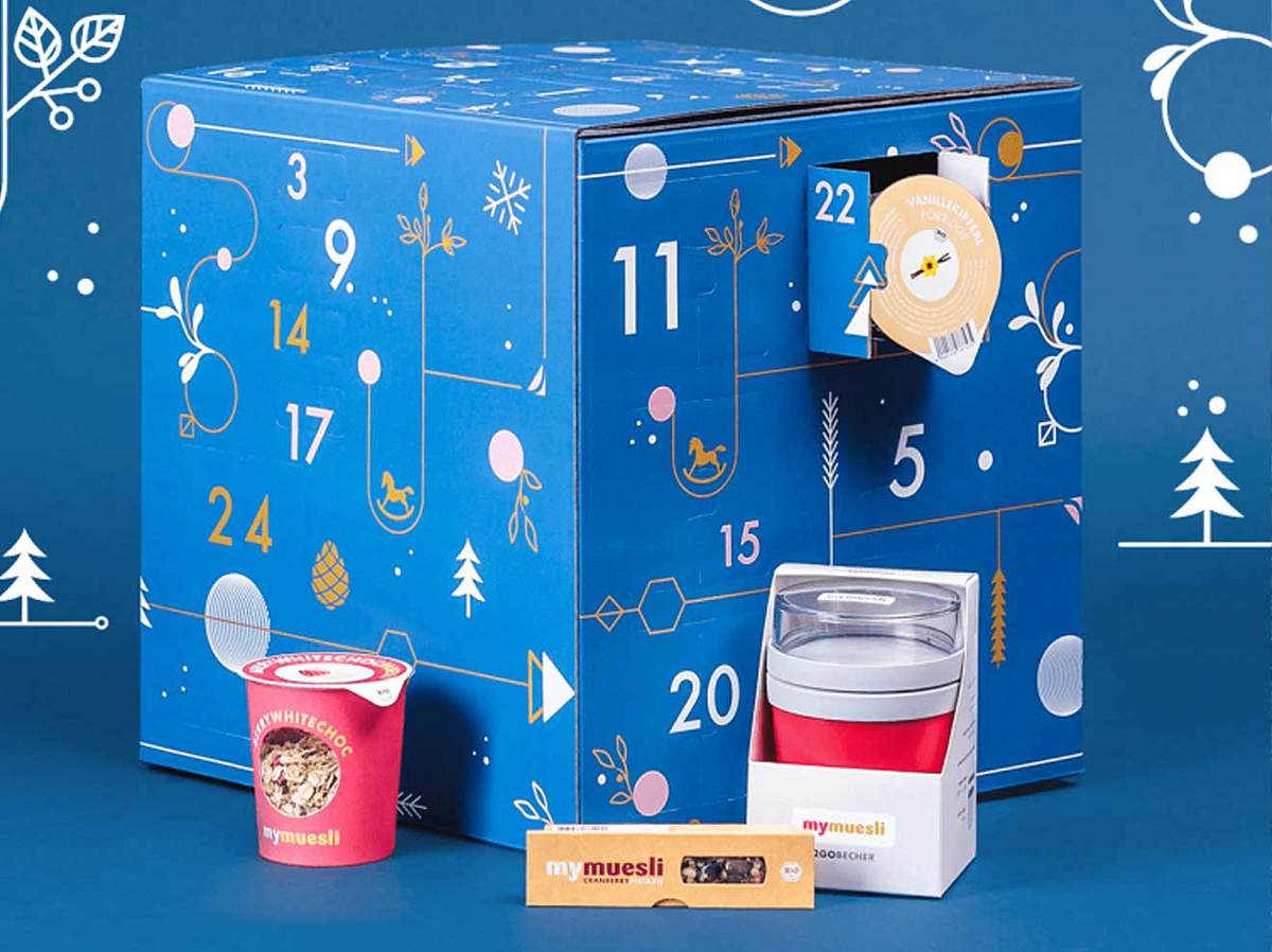 Den Adventskalender von mymuesli gibt es 2018 auch in der Deluxe-Version.