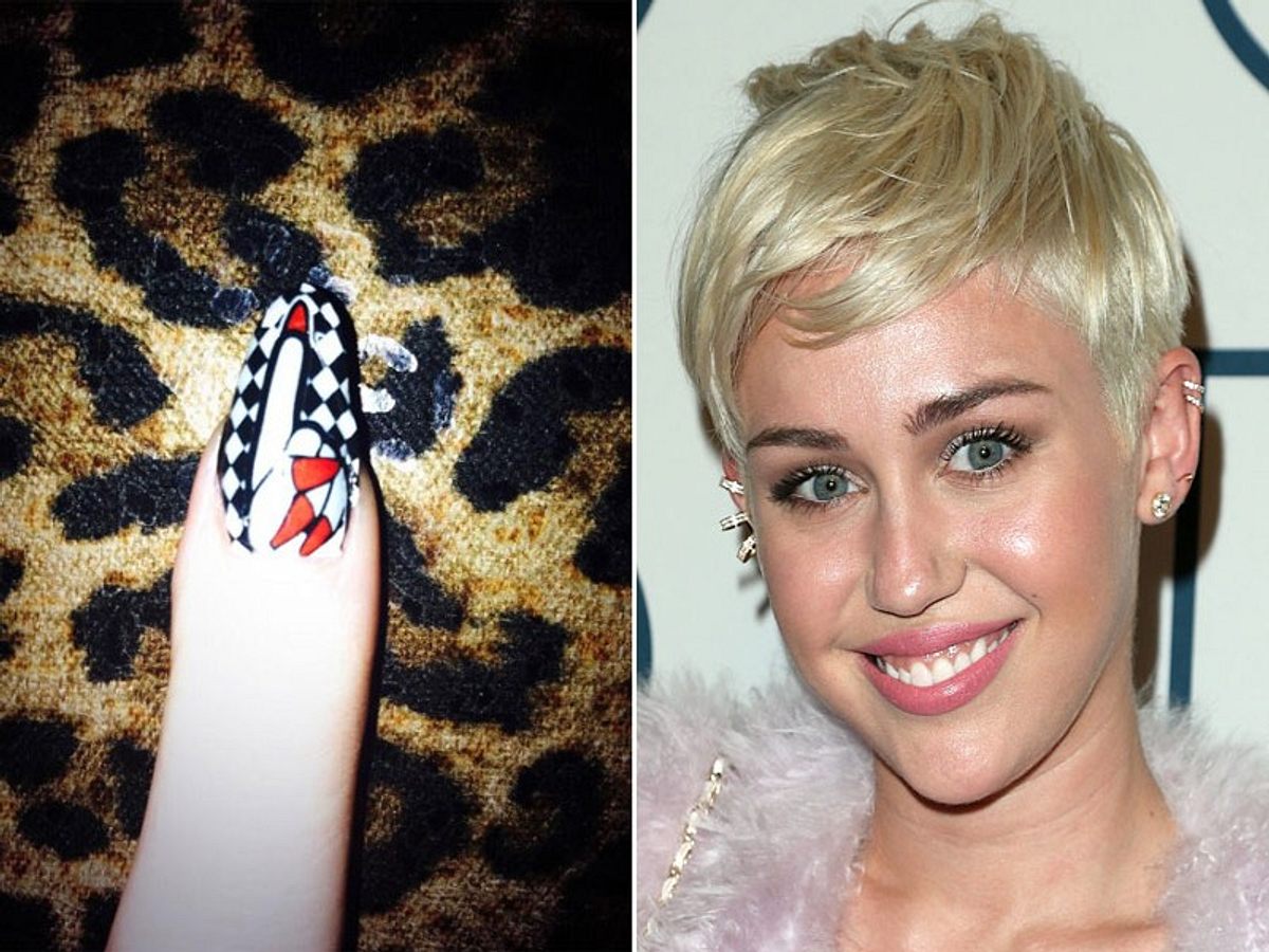 nageldesign bilder der stars miley cyrus mit bangerz nailart