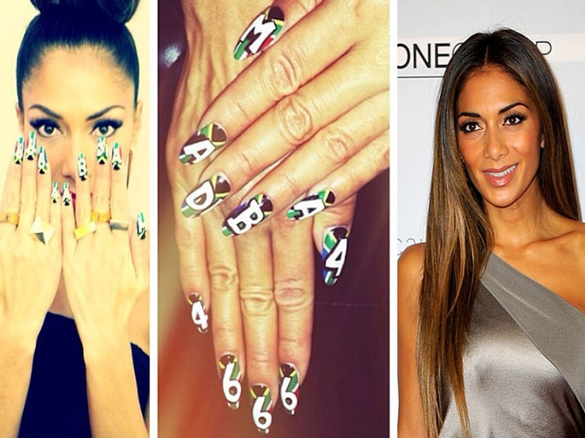 nageldesign bilder der stars nicole scherzinger mit mandela nailart