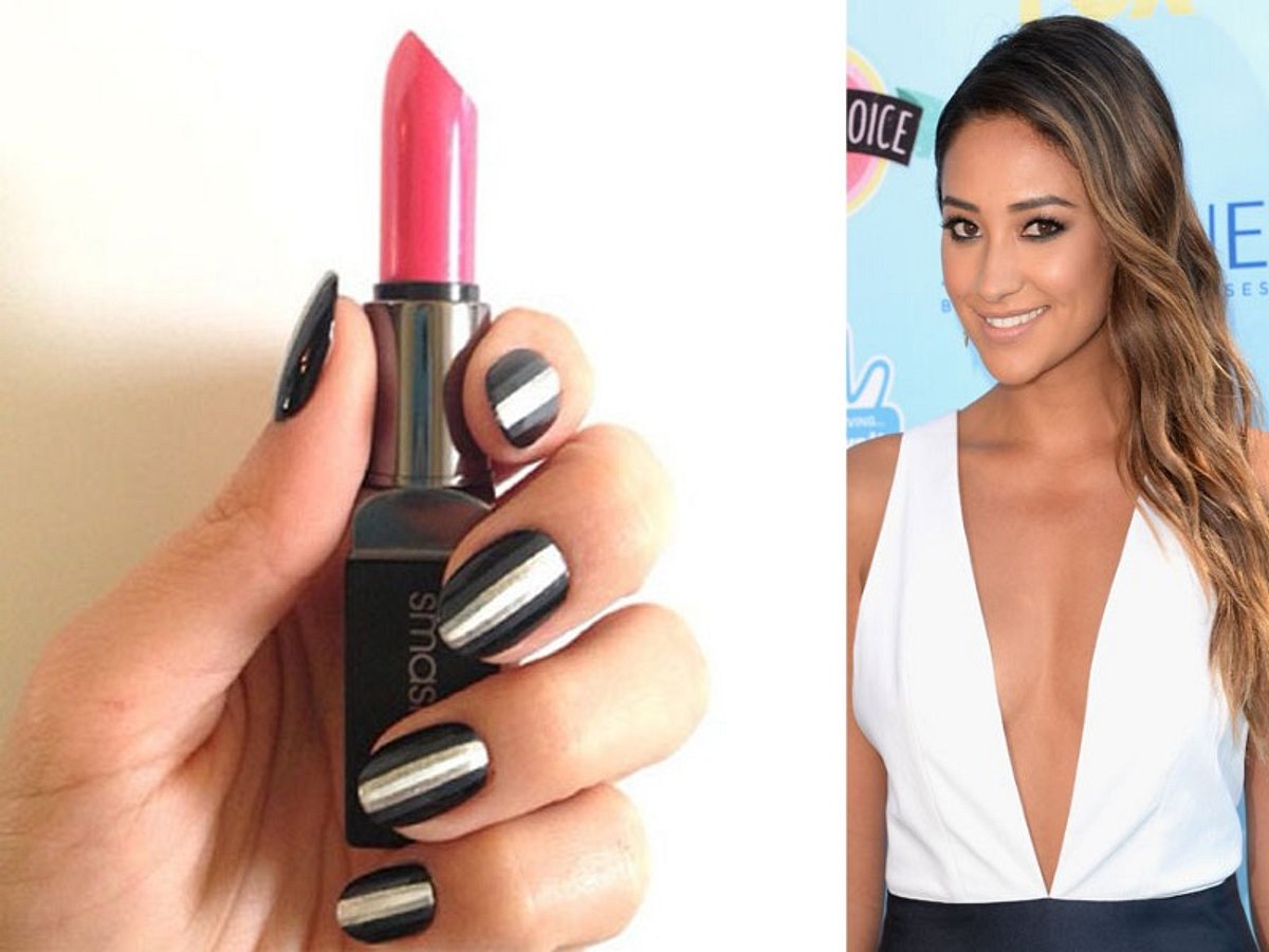 nageldesign bilder der stars shay mitchell mit ombre nails