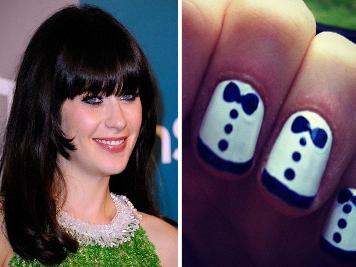 nageldesign bilder zooey deschanel