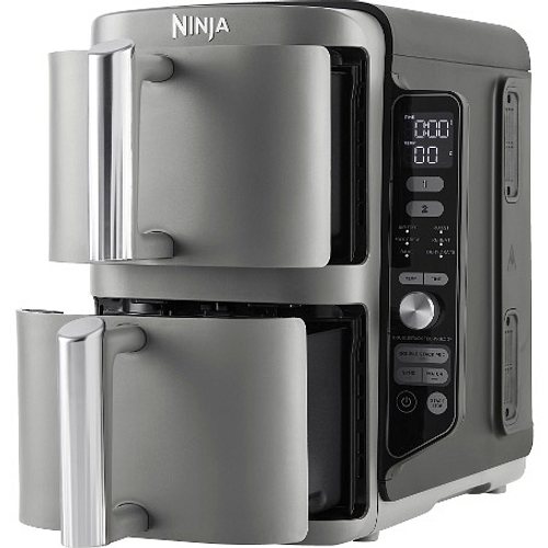 Ninja SL400EU Double Stack 2-Ebenen XL Airfryer, 9,5 L, Grau