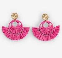 bonprix Ohrstecker in Strohoptik, pink